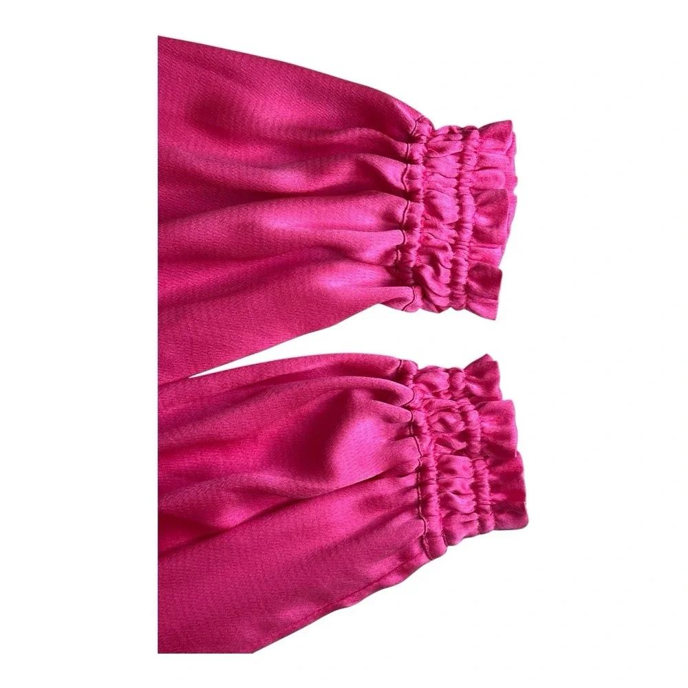 Lilly Pulitzer‎ Jaylene Dark Pink Party Puff Long Sleeve Jacquard Size 10